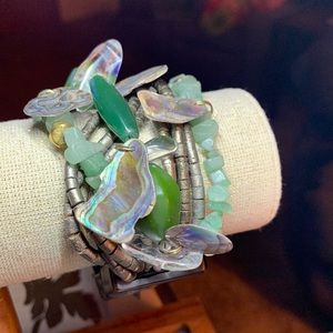 Abalone Shell multi strand magnetic closure Bracelet